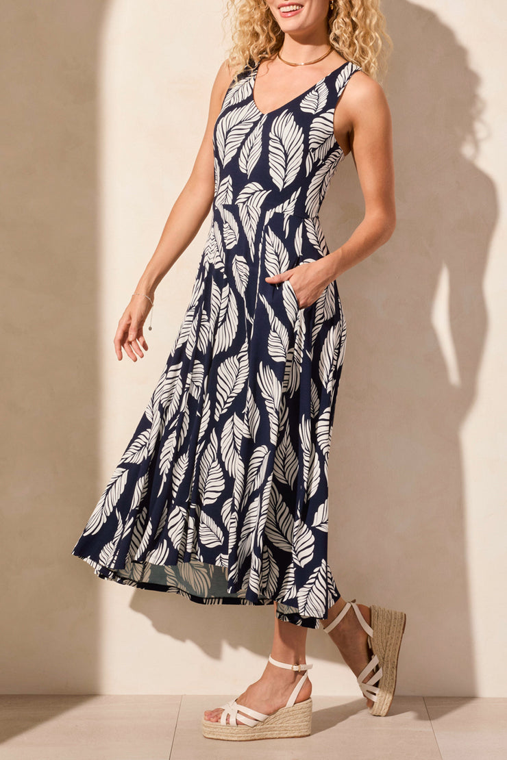 Printed Sleeveless Hi Lo Dress