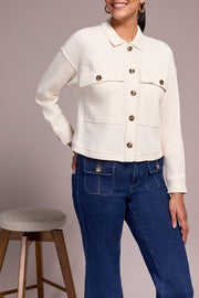 Waffle Knit Crop Cardigan