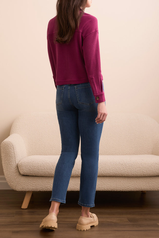 Waffle Knit Crop Cardigan