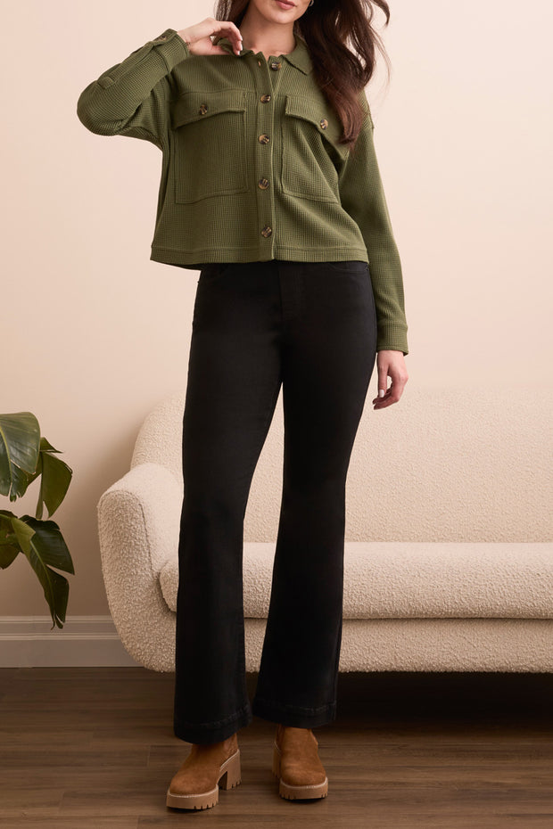 Waffle Knit Crop Cardigan