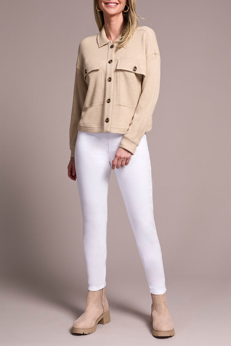 Waffle Knit Crop Cardigan
