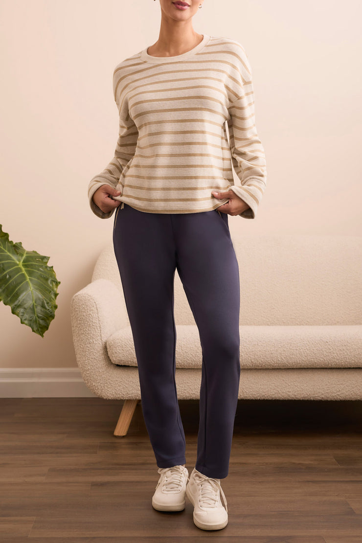 Long Sleeve Striped Crew Neck Top