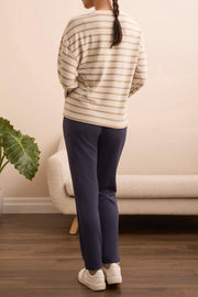 Long Sleeve Striped Crew Neck Top