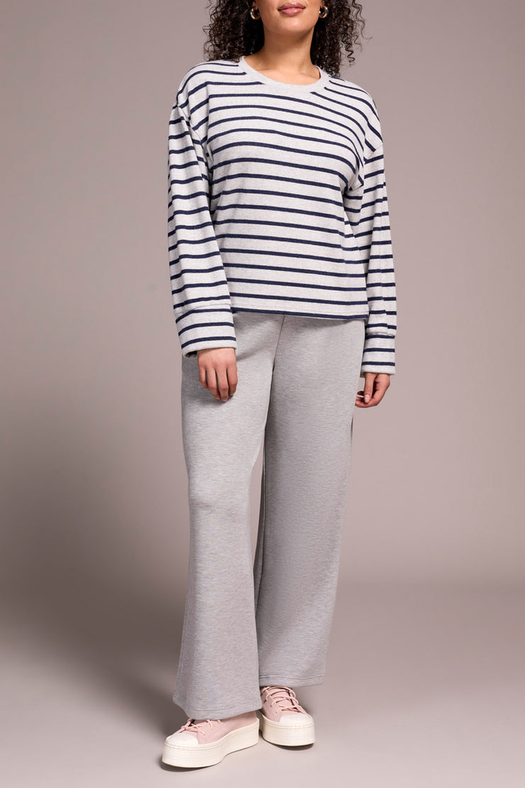 Long Sleeve Striped Crew Neck Top