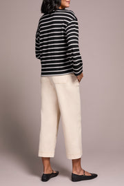 Long Sleeve Striped Crew Neck Top