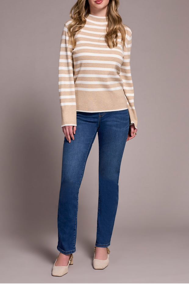 Flared Sleeve Funnel Neck Sweater