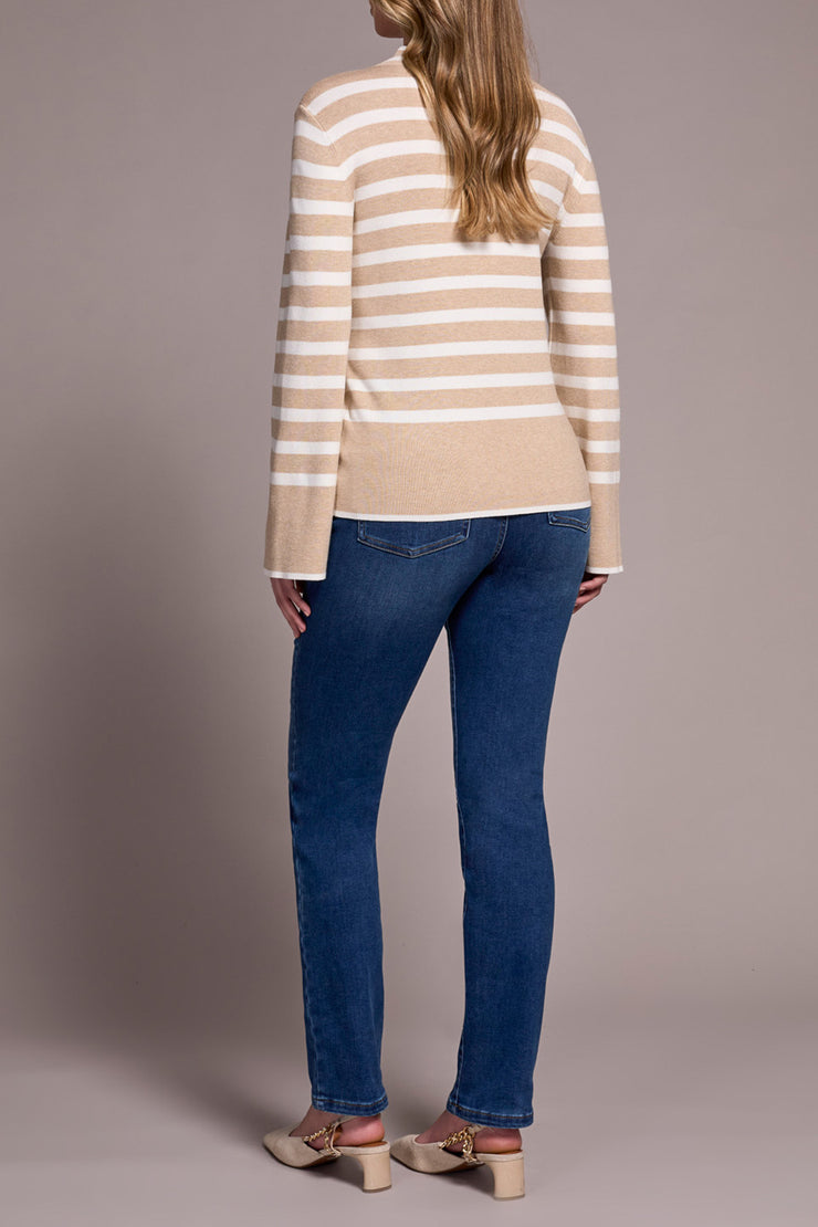 Flared Sleeve Funnel Neck Sweater