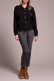 Waffle Knit Cropped Cardigan