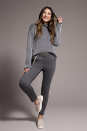 Ribbed Funnel Neck Sweater
