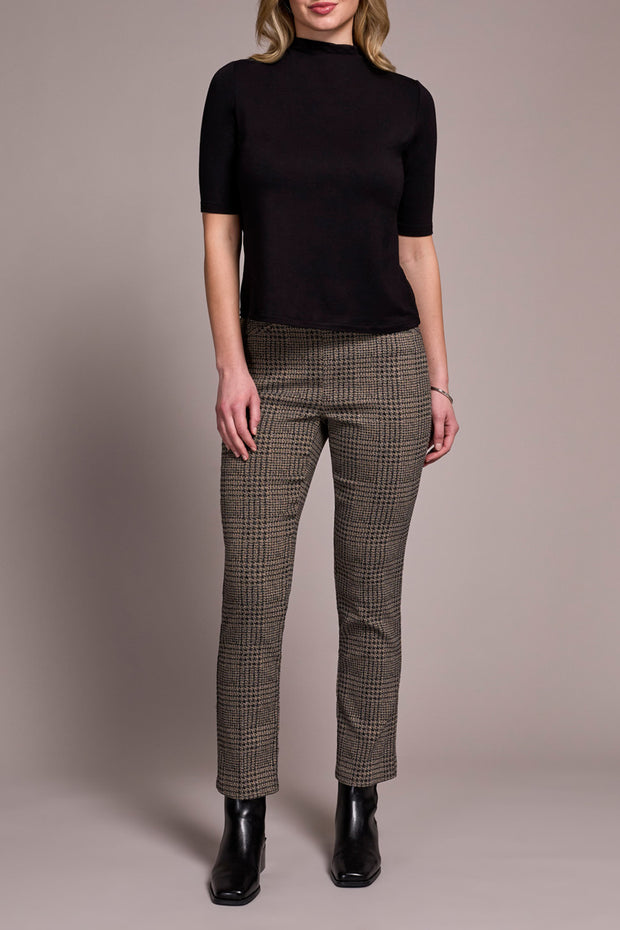 Funnel Neck Elbow Sleeve Top