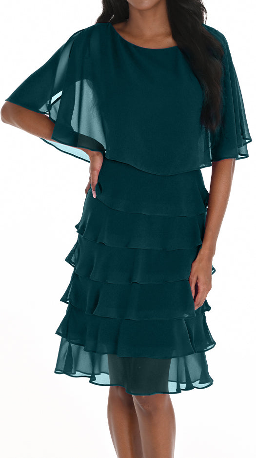 Ruffled Knee Length Dress