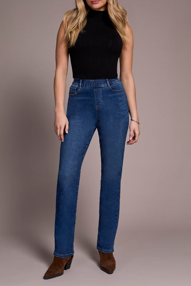 Sophia Curvy Boundless Stretch Pull-On Straight Leg Jeans