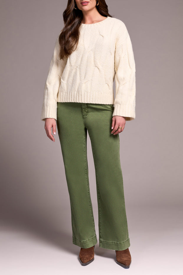Loose Fit Cable Knit Sweater
