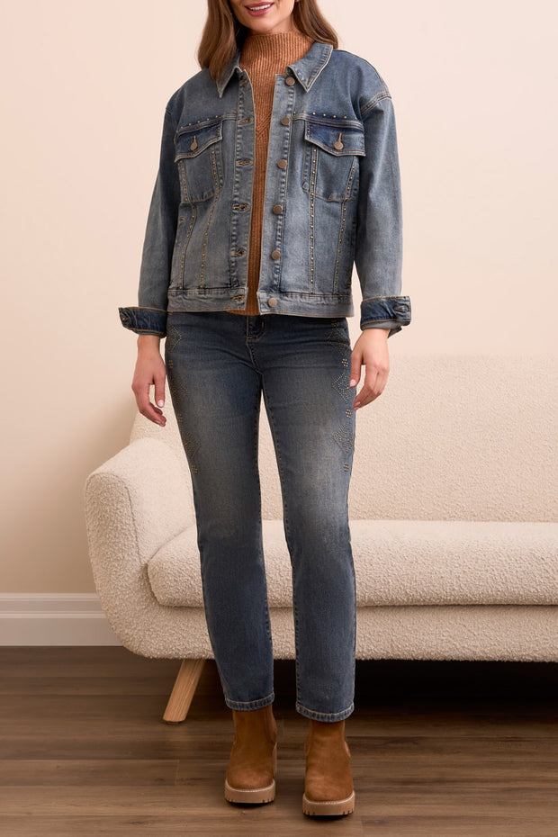 Denim Jacket with Studs