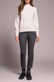 Mock Neck Cable Knit Sweater