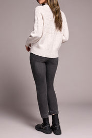 Mock Neck Cable Knit Sweater