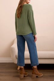 Notch Neck Long Sleeve Top