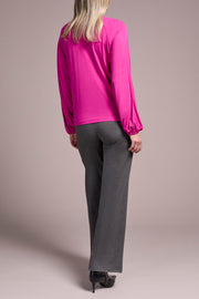 Pleating Detail V-Neck Top