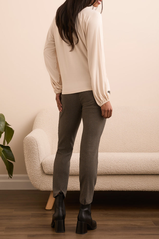 Pleating Detail V-Neck Top