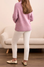 Embroidered Sleeve Turtleneck