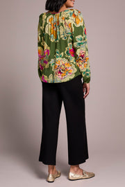 Tie & Button Front Blouse