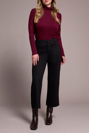 High Rise Crop Ponte Pant