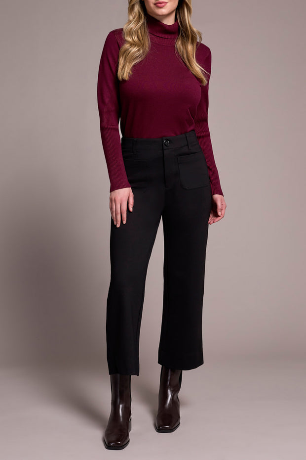 High Rise Crop Ponte Pant