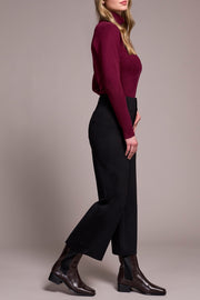 High Rise Crop Ponte Pant