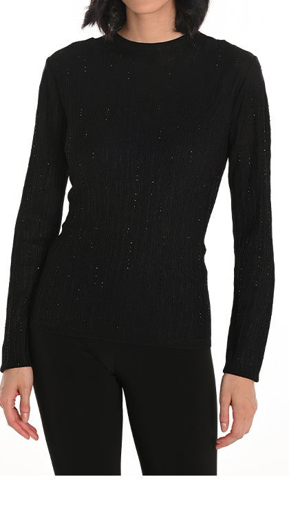 Black Sparkle Knit Top