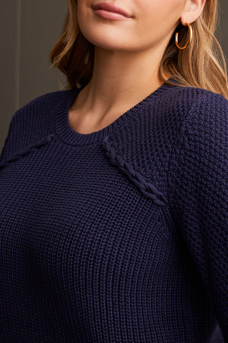 Cable Detail Crew Neck Sweater