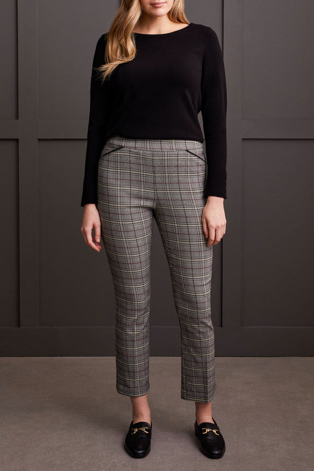 Plaid Pull On Slash Pant