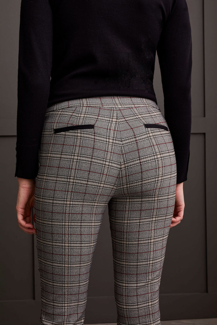 Plaid Pull On Slash Pant