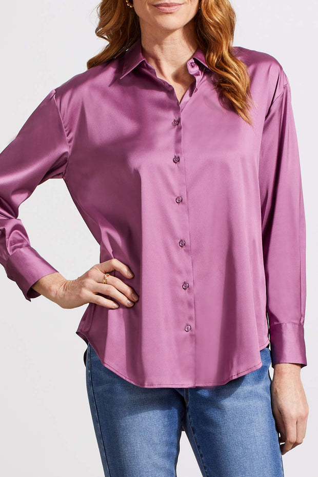 Drop Shoulder Satin Blouse