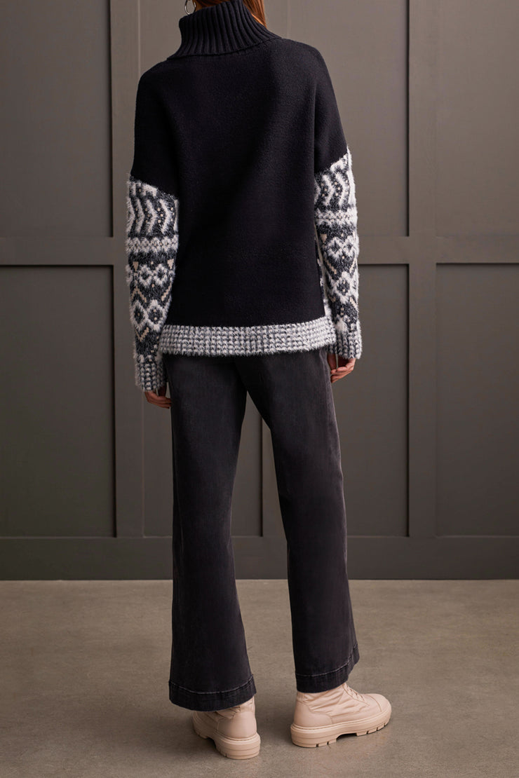 Intarsia Turtleneck Sweater