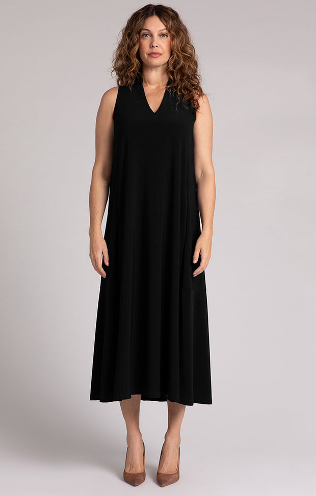 Sleeveless Deep V Maxi Dress