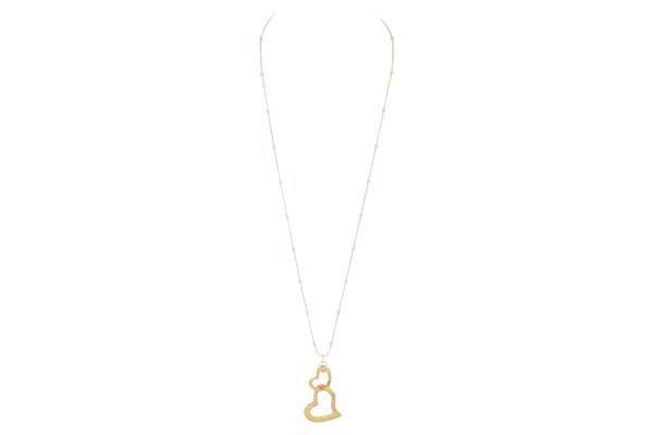 Long Chain w/2 Heart Necklace