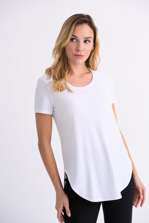 "Karen" Short Sleeve Tunic T-Shirt - Vanilla