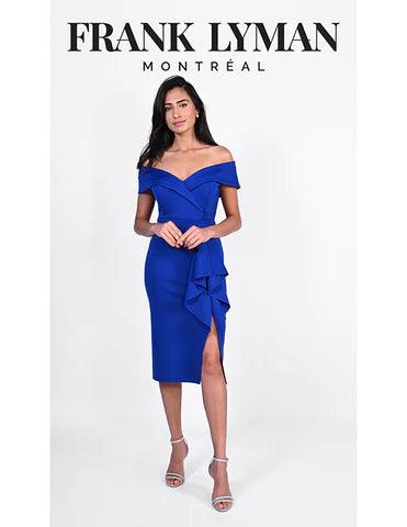 frank lyman off the shoulder dress Frank Lyman Off-shoulder Butterfly Appliqu Dress Style 268510 Midnight Blue / XL