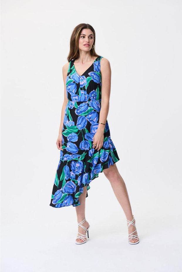 Floral Ruffle Hem Sleeveless Dress-Watch Us Women Oakville