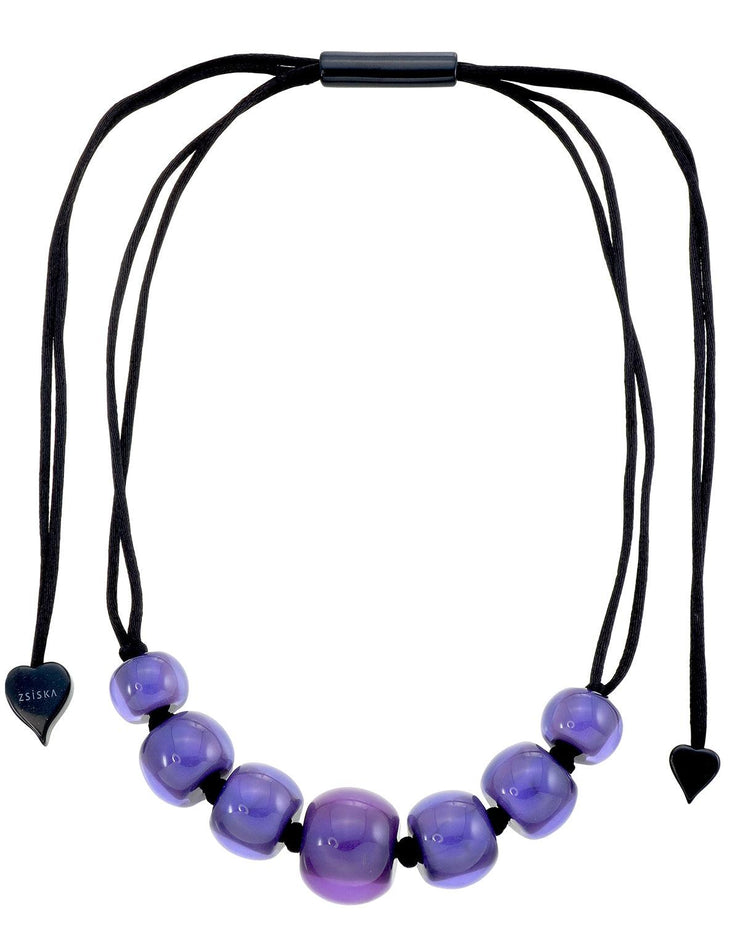 Purple Graduated Bead Necklace-Watch Us Women Oakville