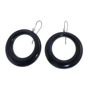 Earrings Black Open Circle-Watch Us Women Oakville