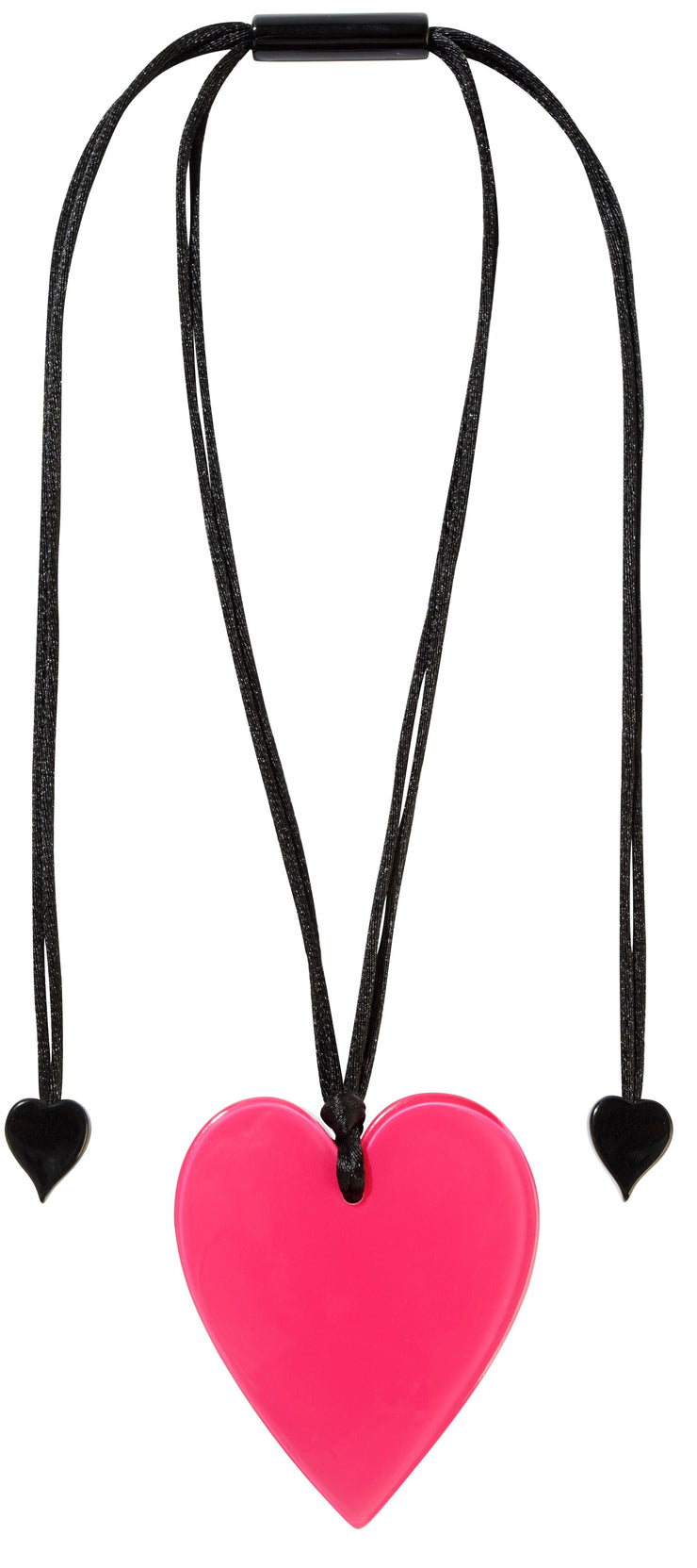 Bright Pink Solid Heart Necklace