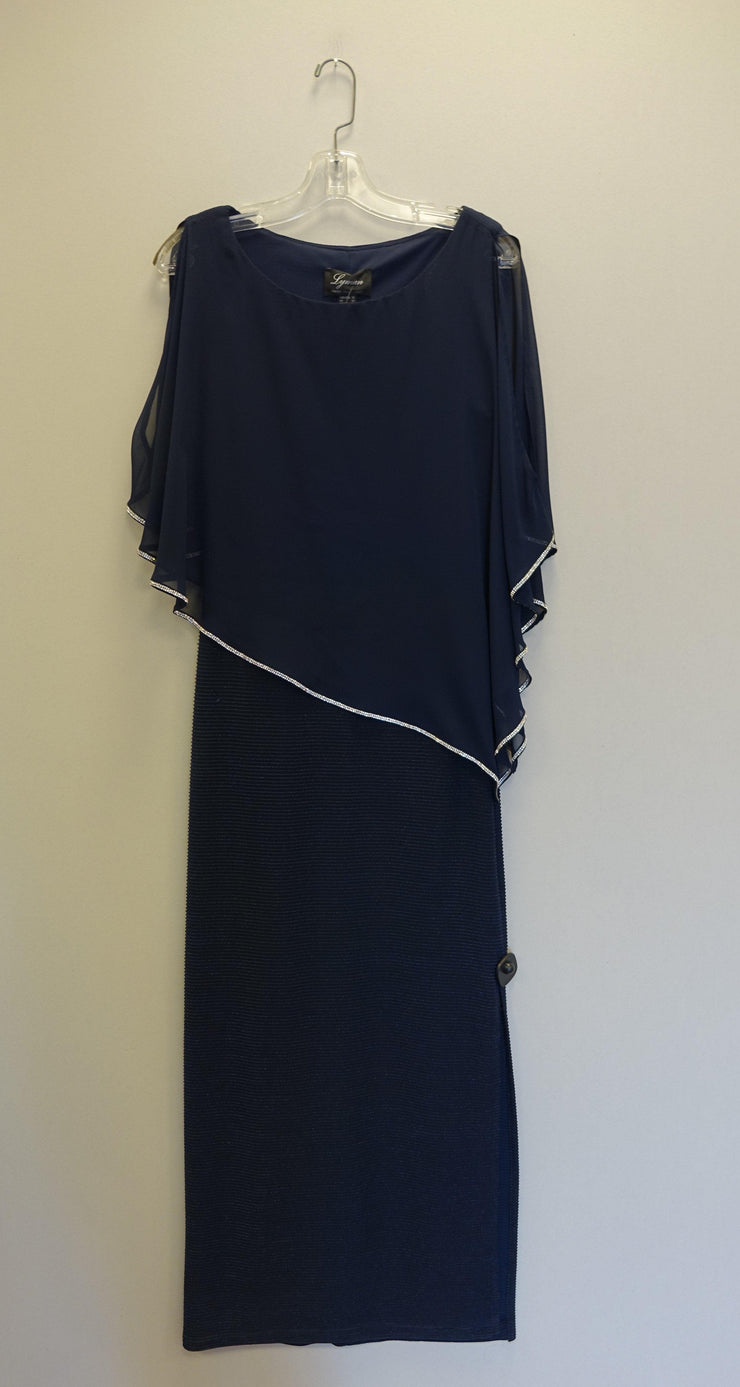 Rhinestone Chiffon Overlay Gown