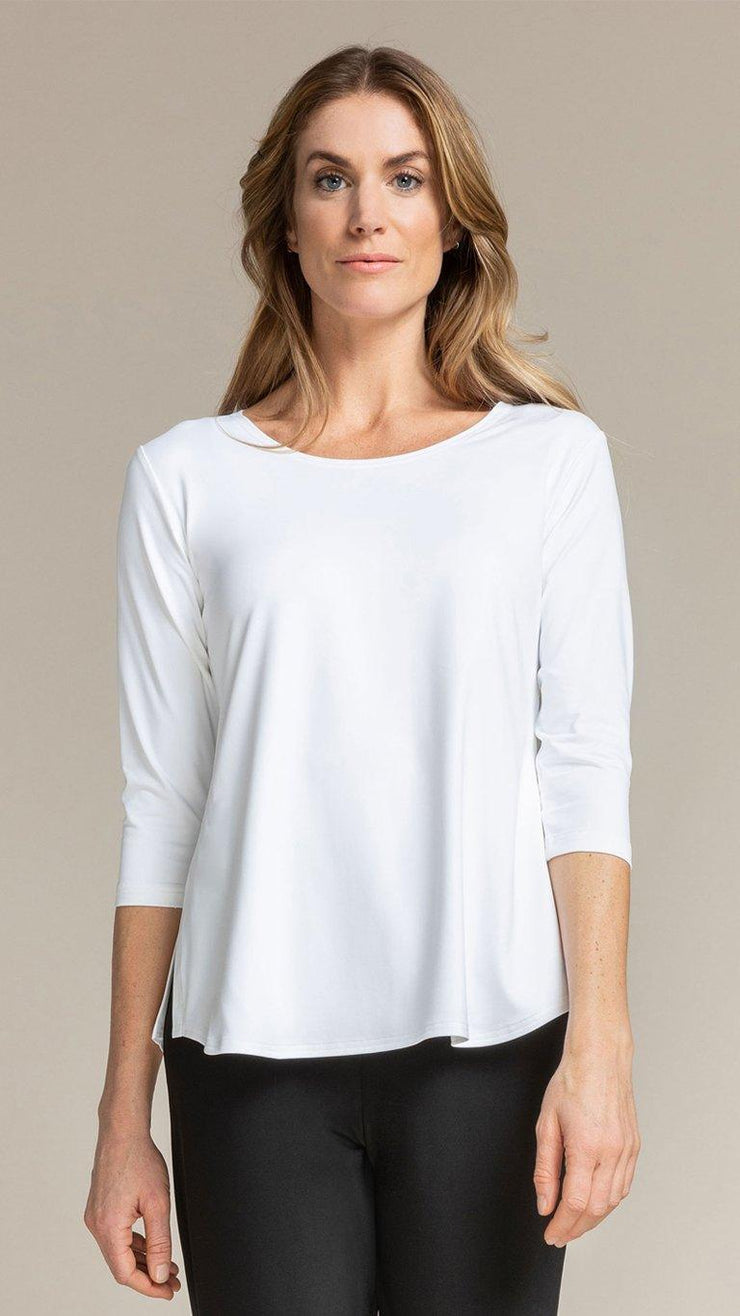 Sympli Go To Classic T Relax 3/4 Sleeve - White