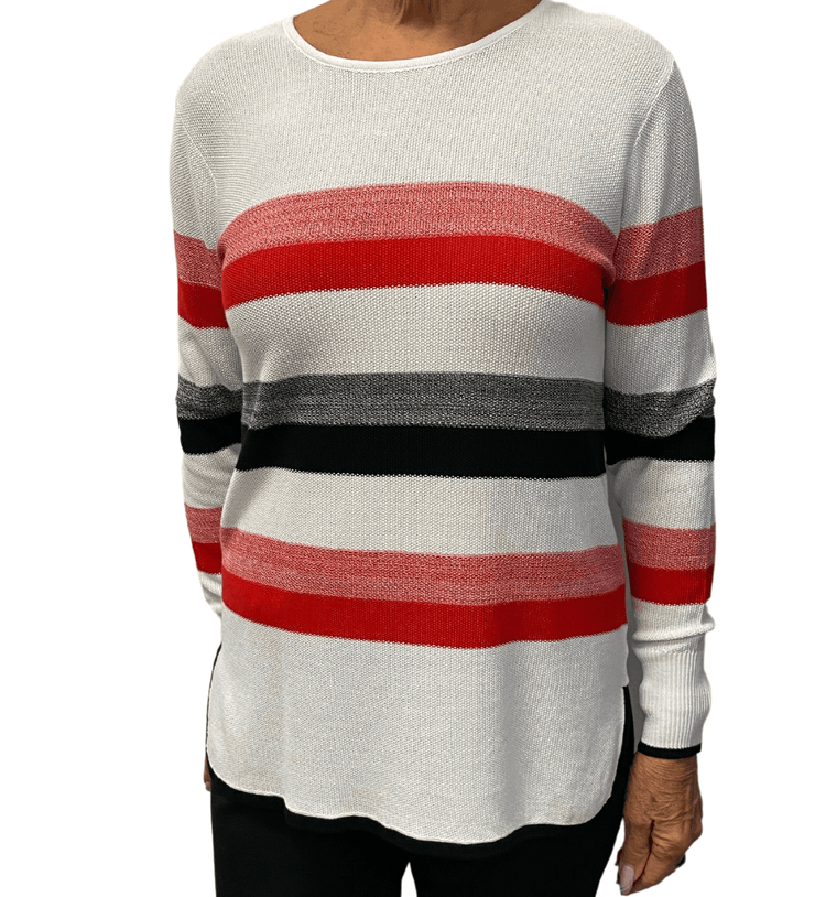 Striped Marled Knit Sweater-Watch Us Women Oakville