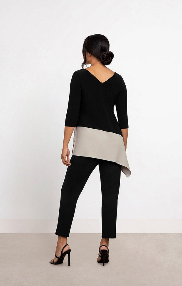 3/4 Sleeve Colour Block Reversible Angle Top